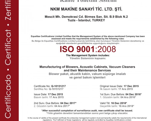 EQL ISO 9001 GLOBOTURK